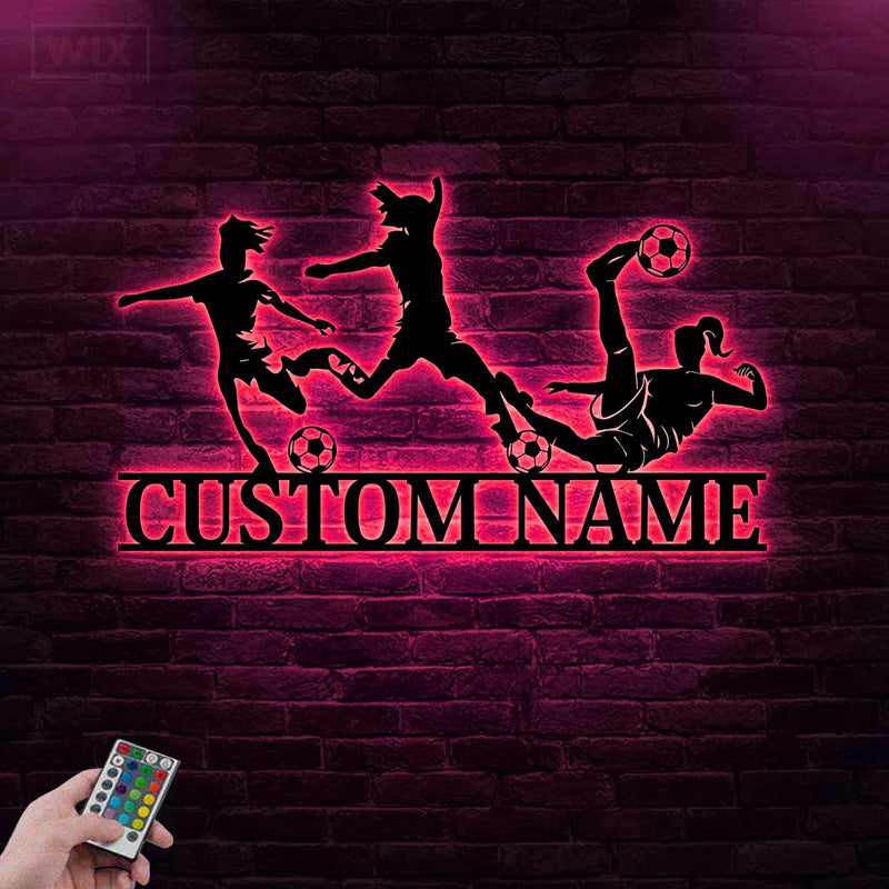Soccer LED Metal Sign - Wix Decor