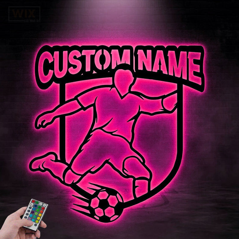 Soccer LED Metal Sign - Wix Decor