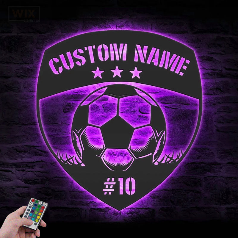 Soccer LED Metal Sign - Wix Decor