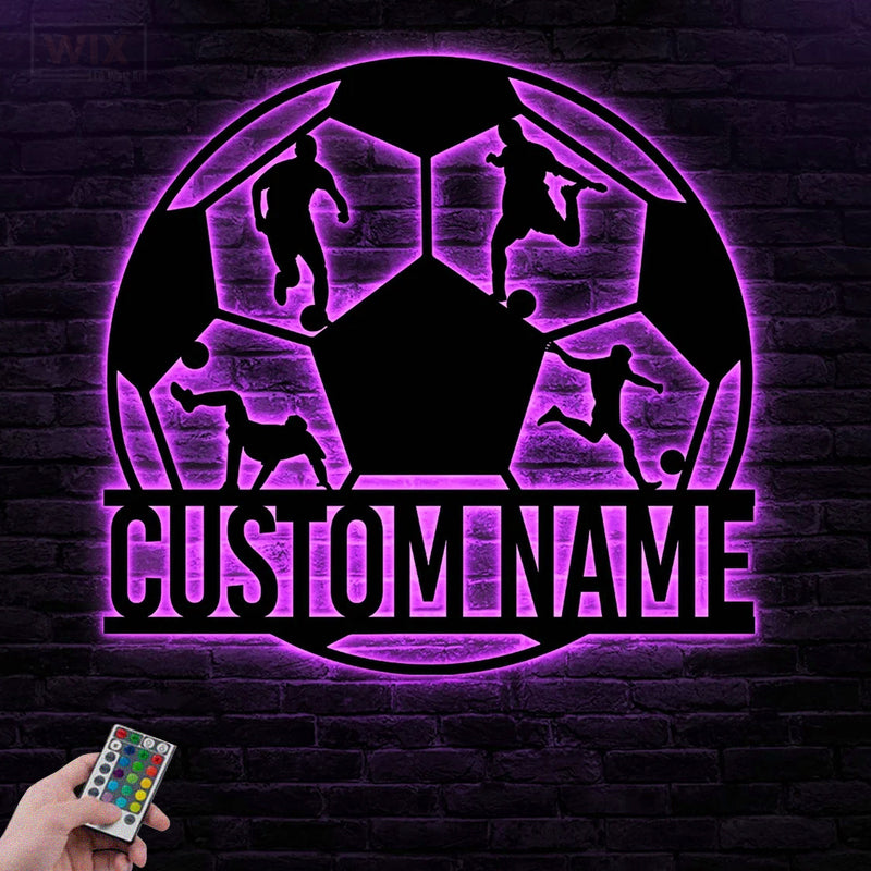 Soccer LED Metal Sign - Wix Decor