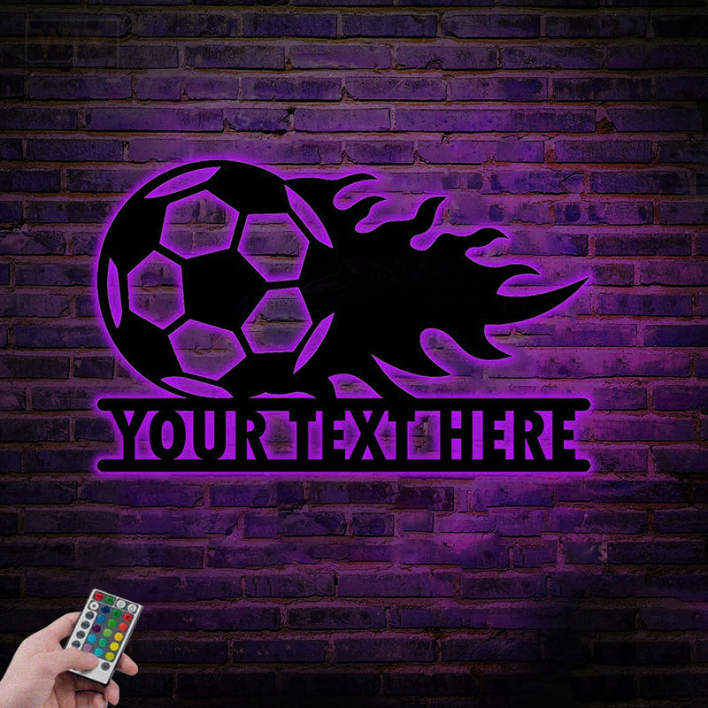 Soccer LED Metal Sign - Wix Decor