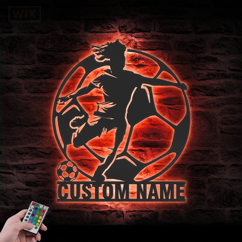 Soccer LED Metal Sign - Wix Decor
