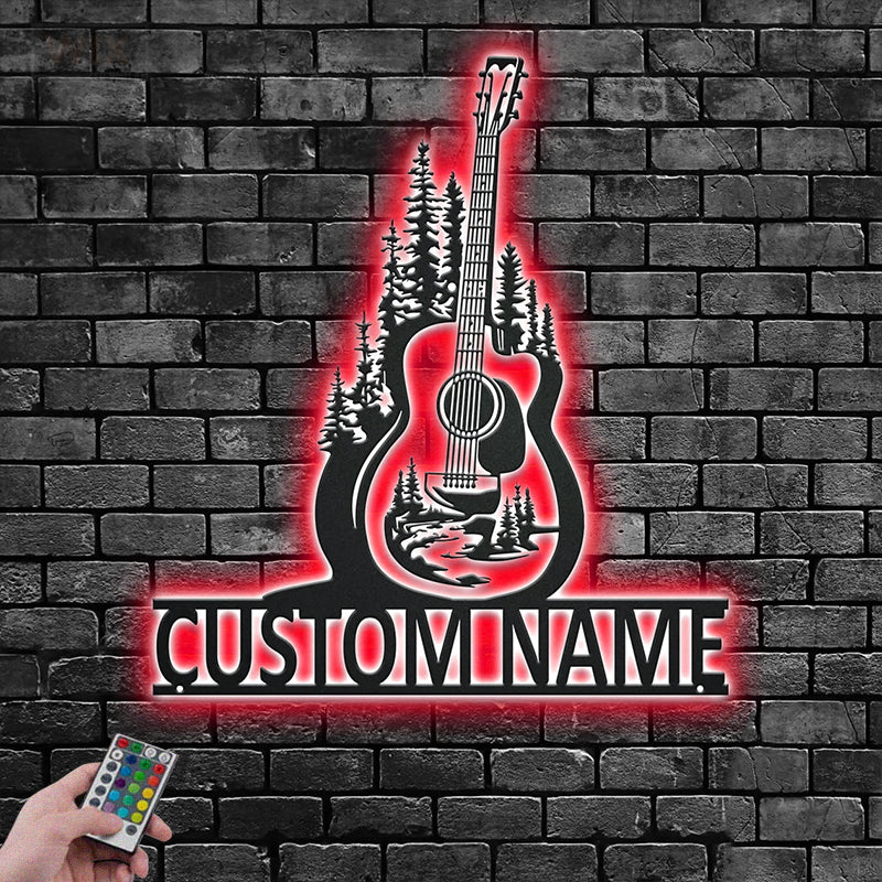 Guitar LED Metal Sign