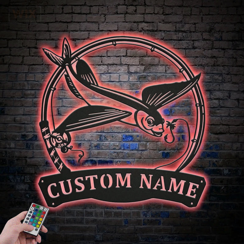 Fishing LED Metal Sign - Wix Decor