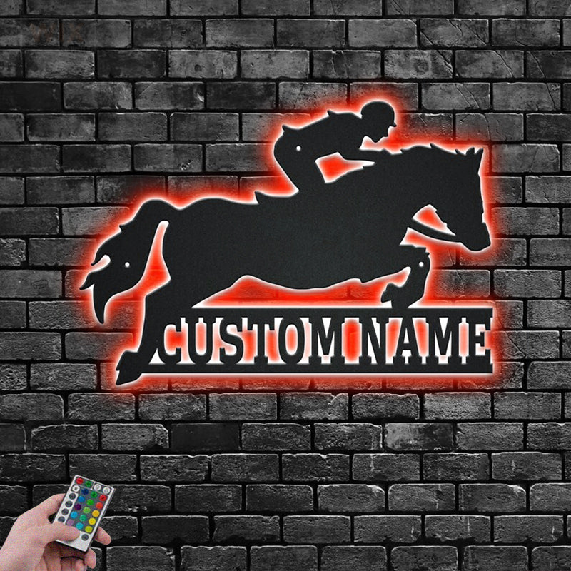 Horse LED Metal Sign