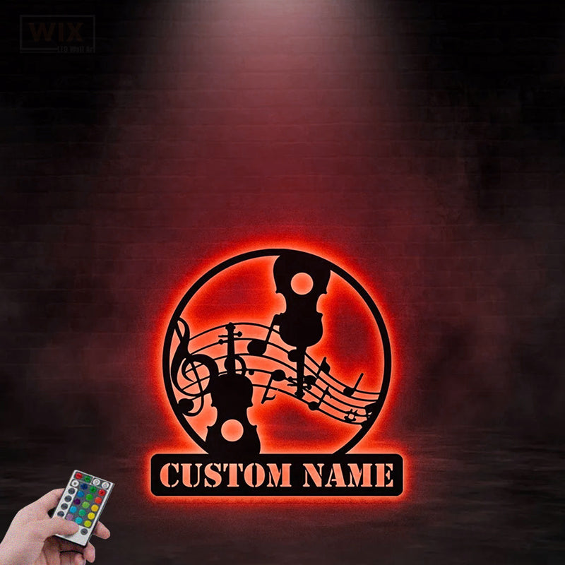 Guitar LED Metal Sign
