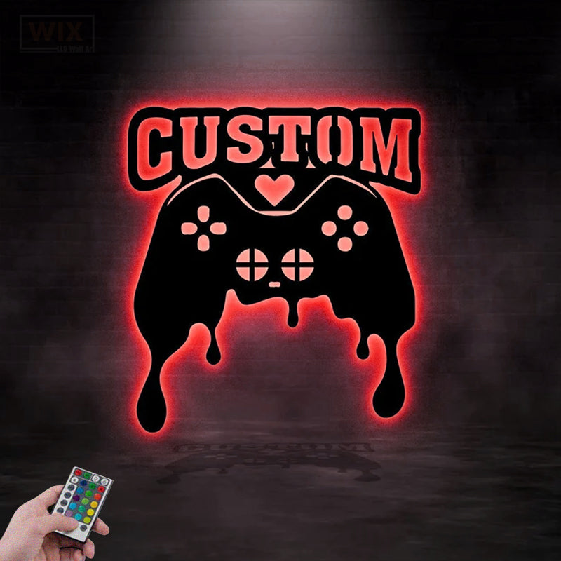 Gamer Zone LED Metal Sign - Wix Decor
