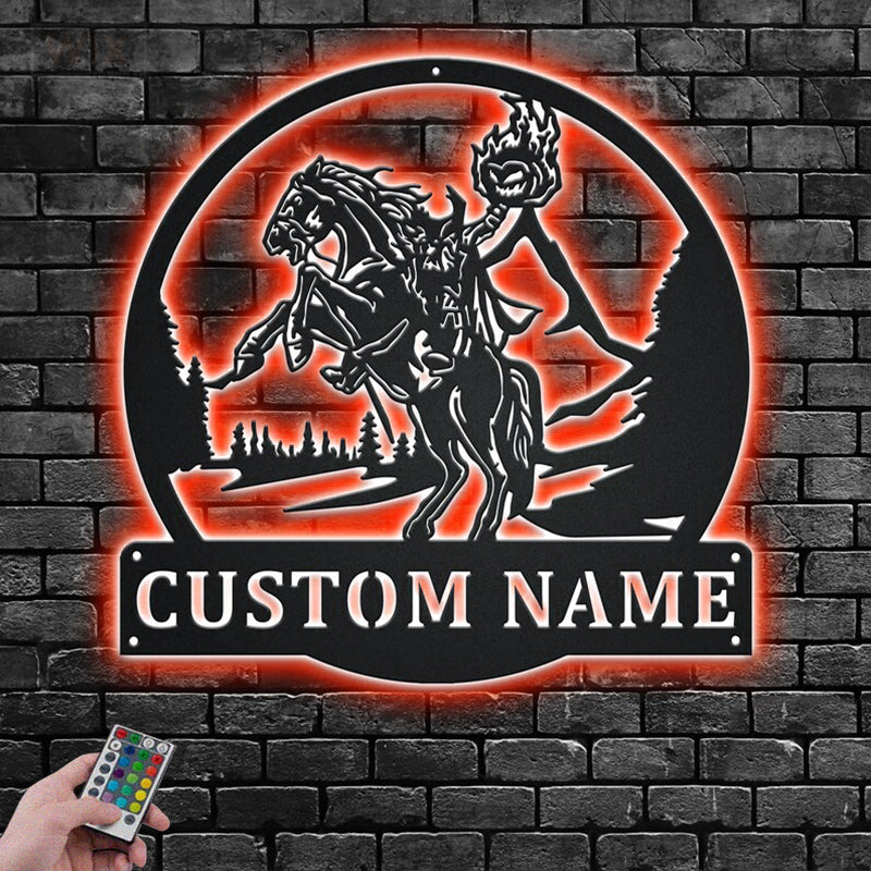 Horse LED Metal Sign