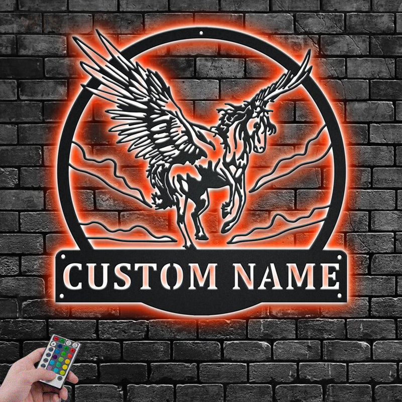 Horse LED Metal Sign