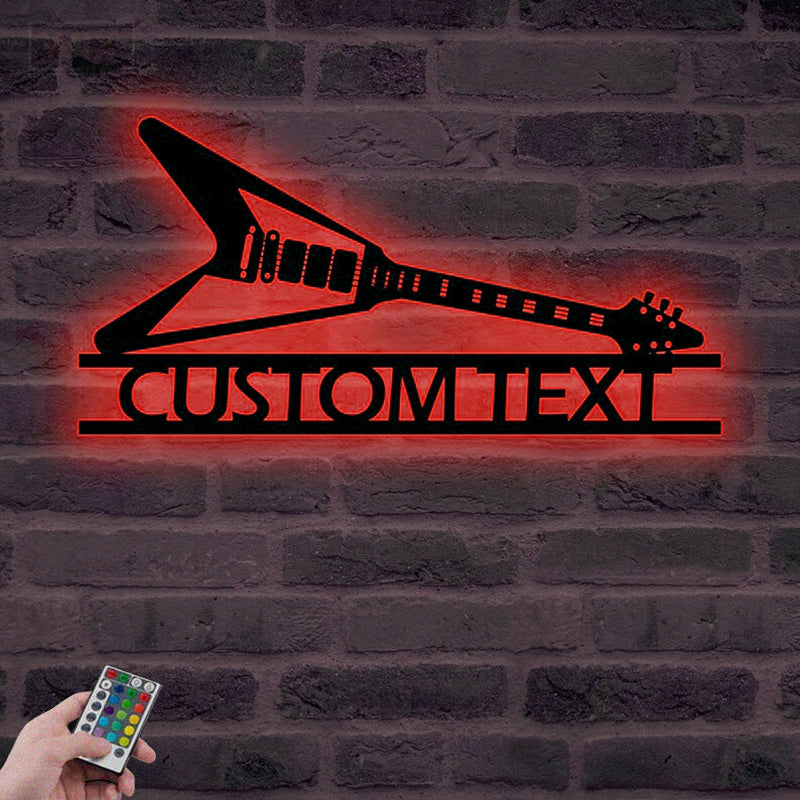 Guitar LED Metal Sign