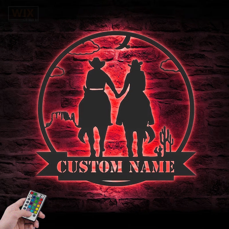 Horse LED Metal Sign