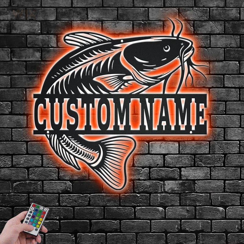 Fishing LED Metal Sign
