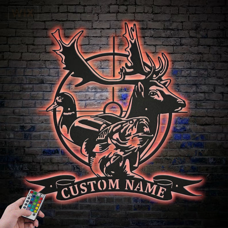 Fishing LED Metal Sign