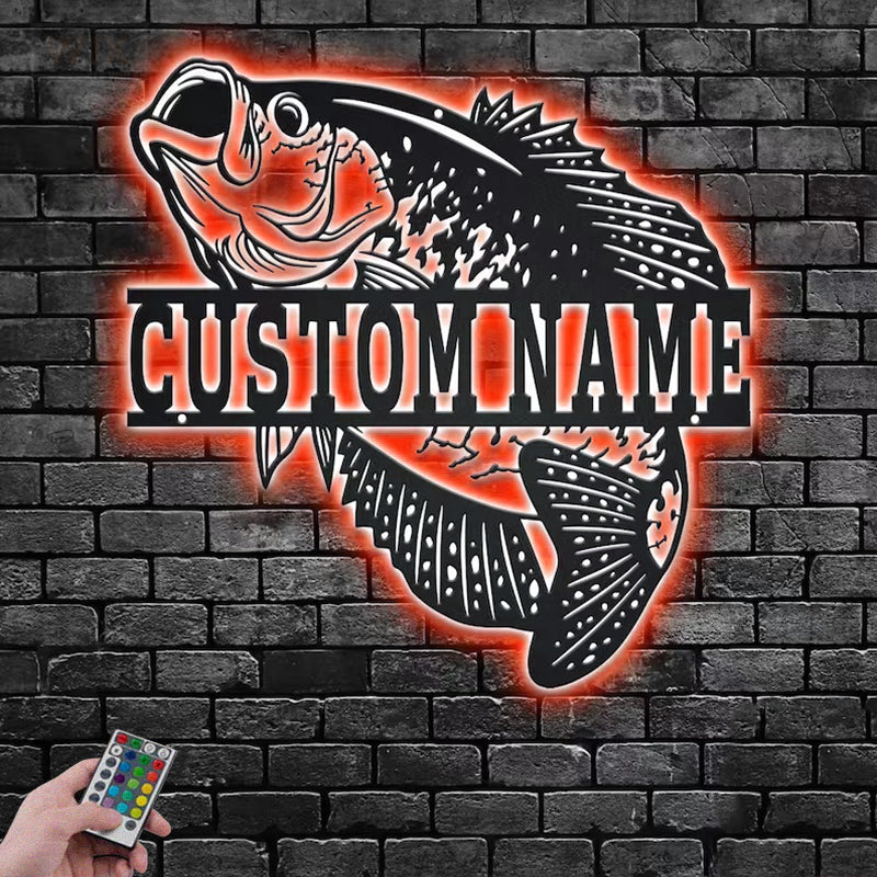Fishing LED Metal Sign - Wix Decor