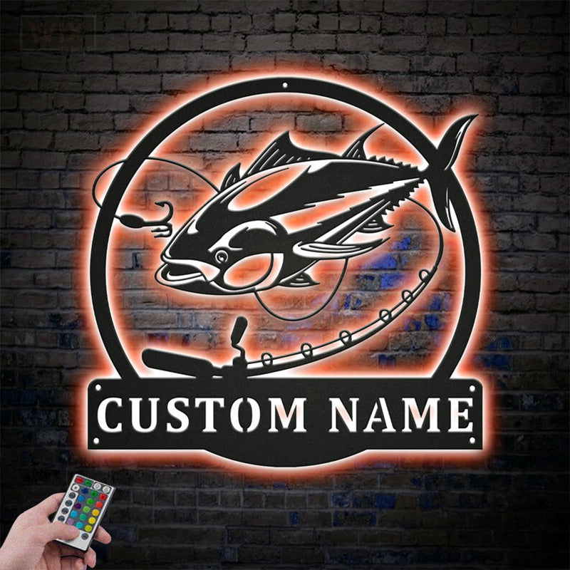 Fishing LED Metal Sign - Wix Decor