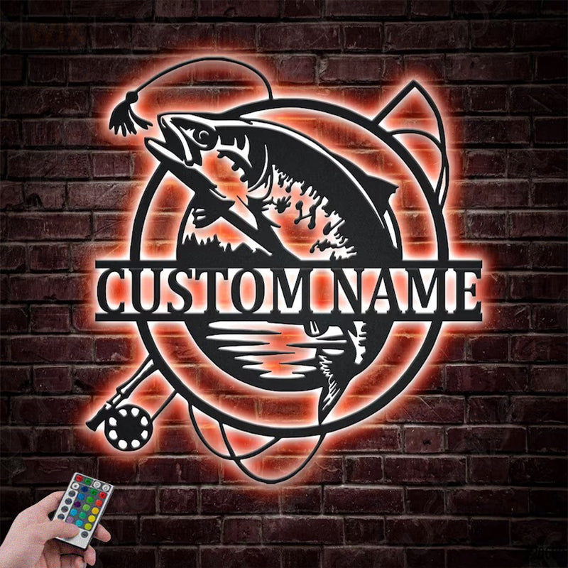 Fishing LED Metal Sign - Wix Decor