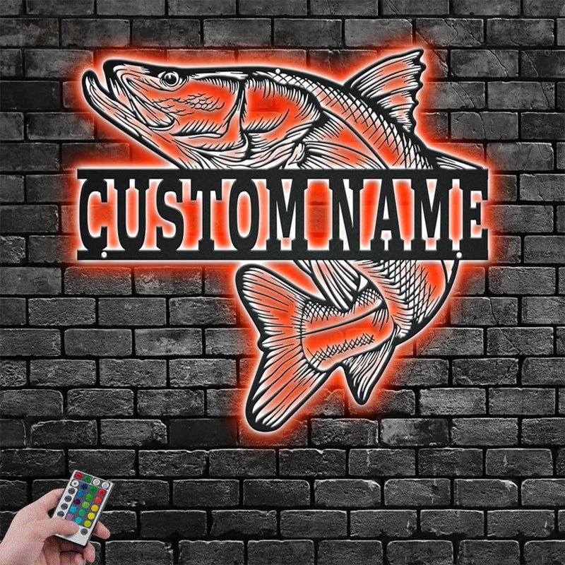 Fishing LED Metal Sign - Wix Decor