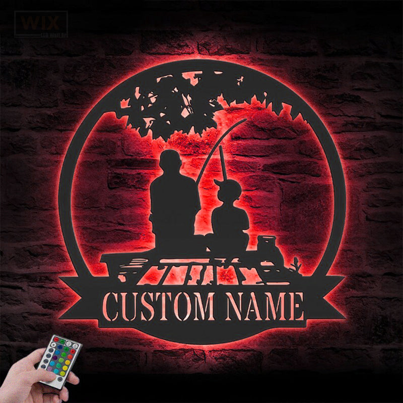 Fishing LED Metal Sign - Wix Decor