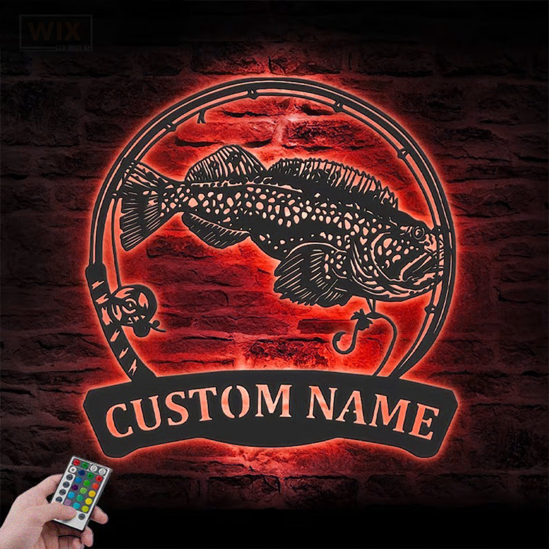 Fishing LED Metal Sign - Wix Decor