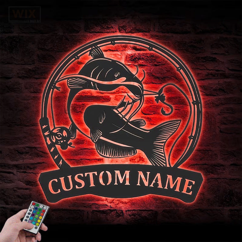 Fishing LED Metal Sign - Wix Decor