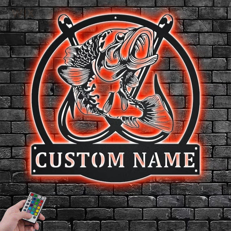 Fishing LED Metal Sign - Wix Decor