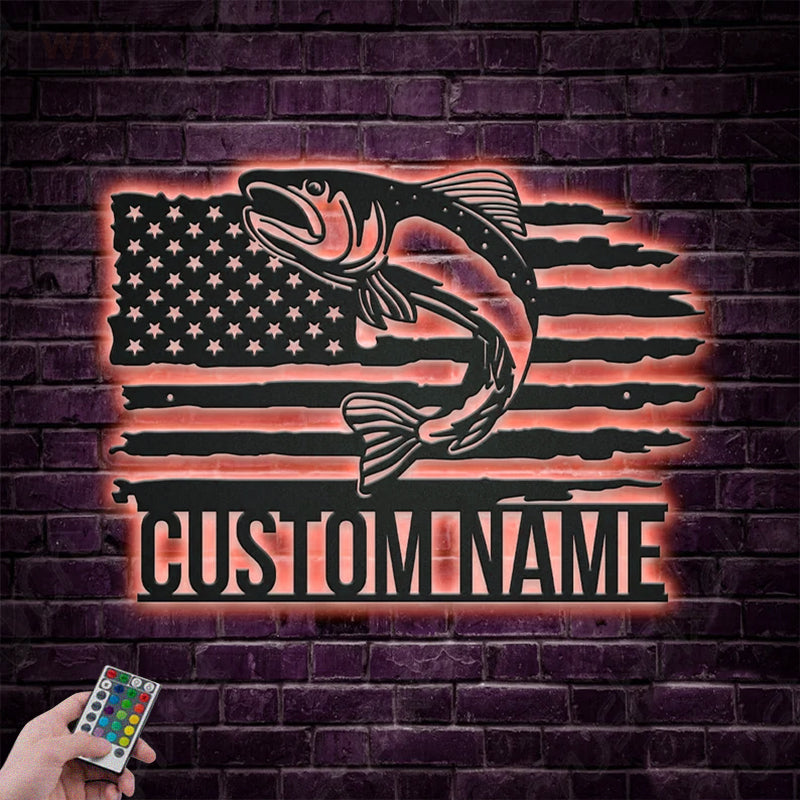 Fishing LED Metal Sign - Wix Decor