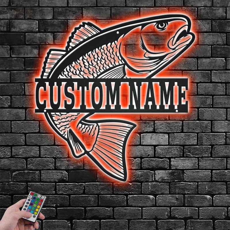Fishing LED Metal Sign - Wix Decor