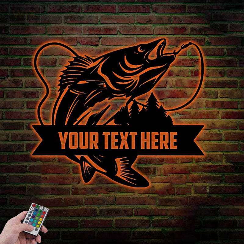Fishing LED Metal Sign - Wix Decor