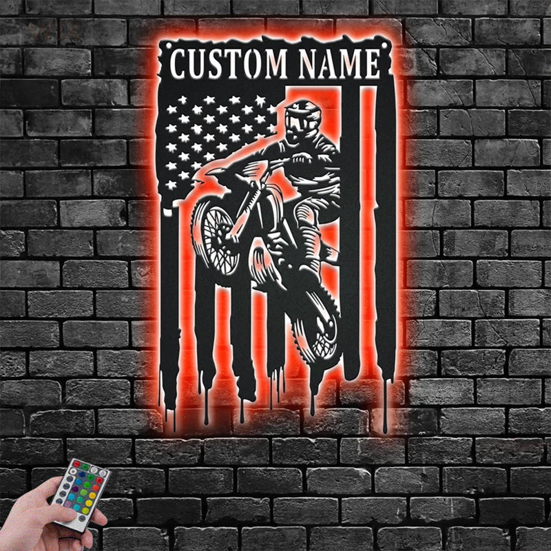 Mountain Bike LED Metal Sign - Wix Decor