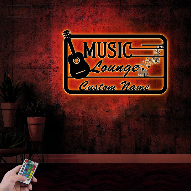 Guitar LED Metal Sign