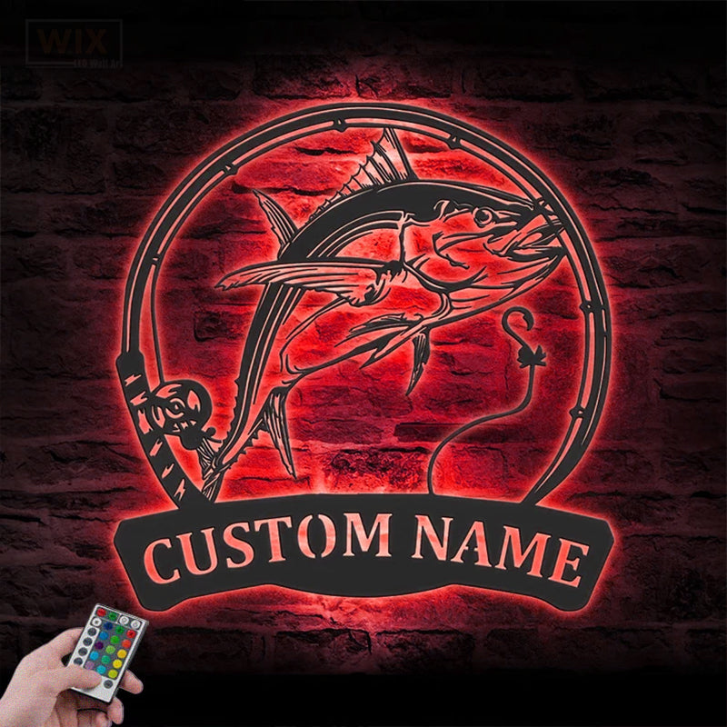 Fishing LED Metal Sign - Wix Decor