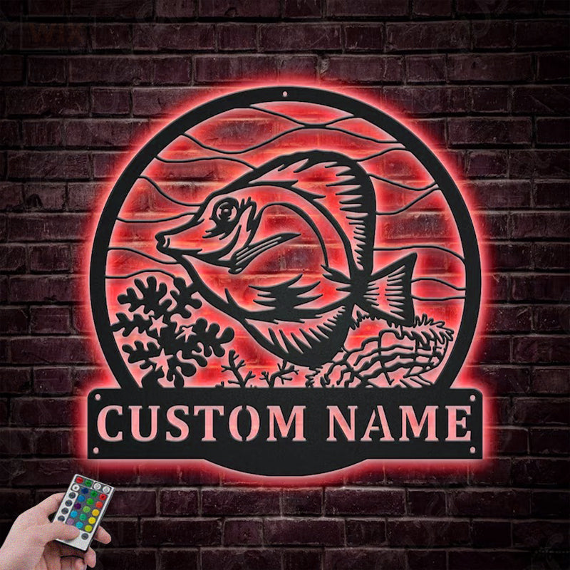 Fishing LED Metal Sign - Wix Decor