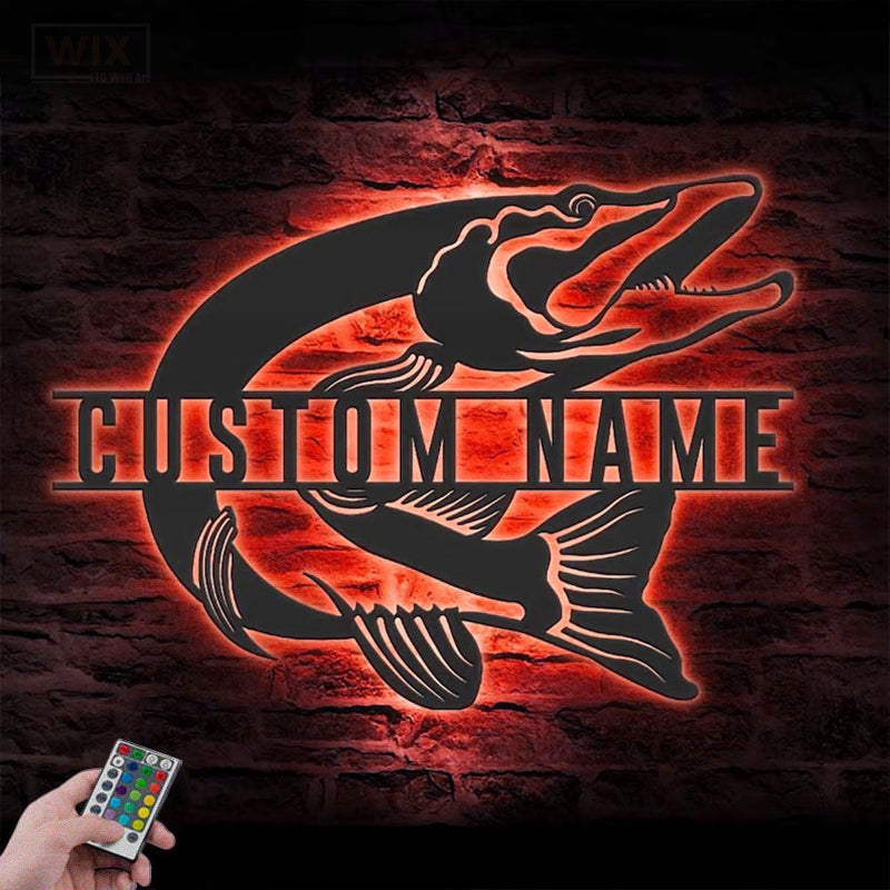 Fishing LED Metal Sign - Wix Decor