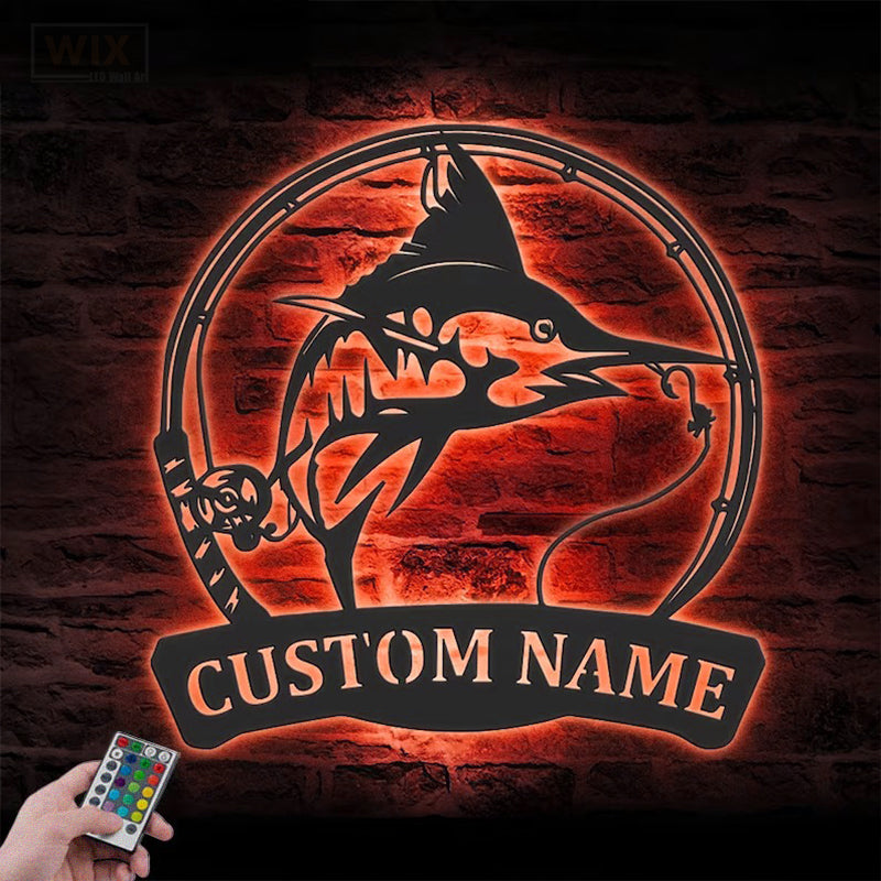 Fishing LED Metal Sign - Wix Decor