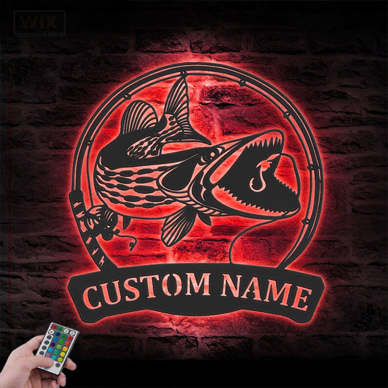 Fishing LED Metal Sign - Wix Decor