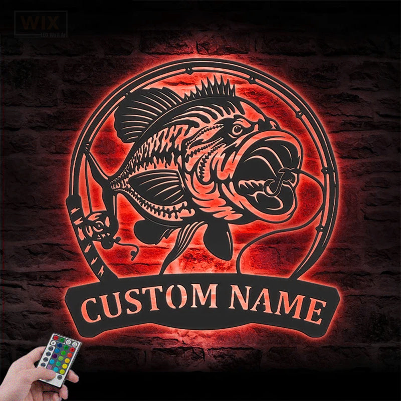 Fishing LED Metal Sign - Wix Decor