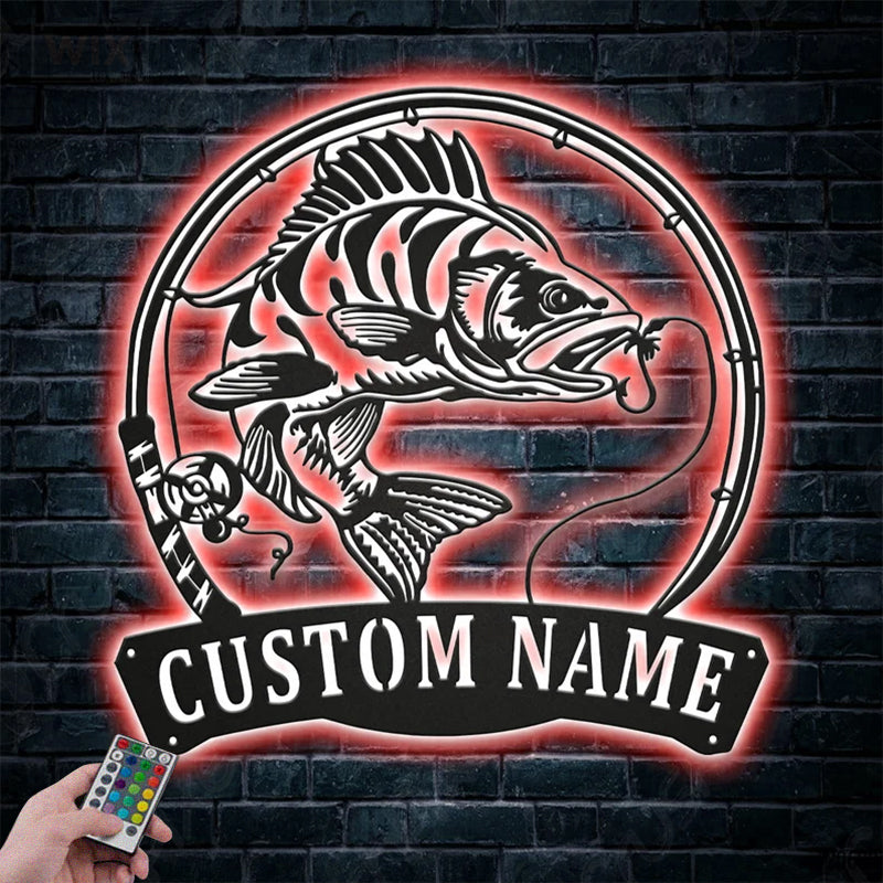 Fishing LED Metal Sign - Wix Decor