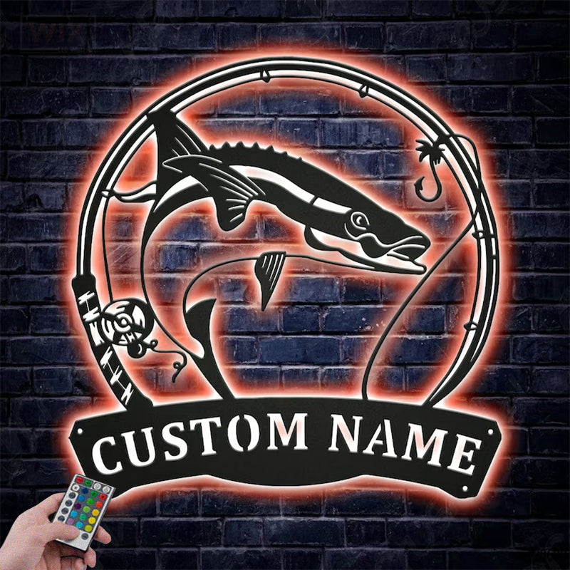 Fishing LED Metal Sign - Wix Decor