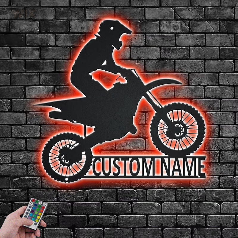 Mountain Bike LED Metal Sign - Wix Decor