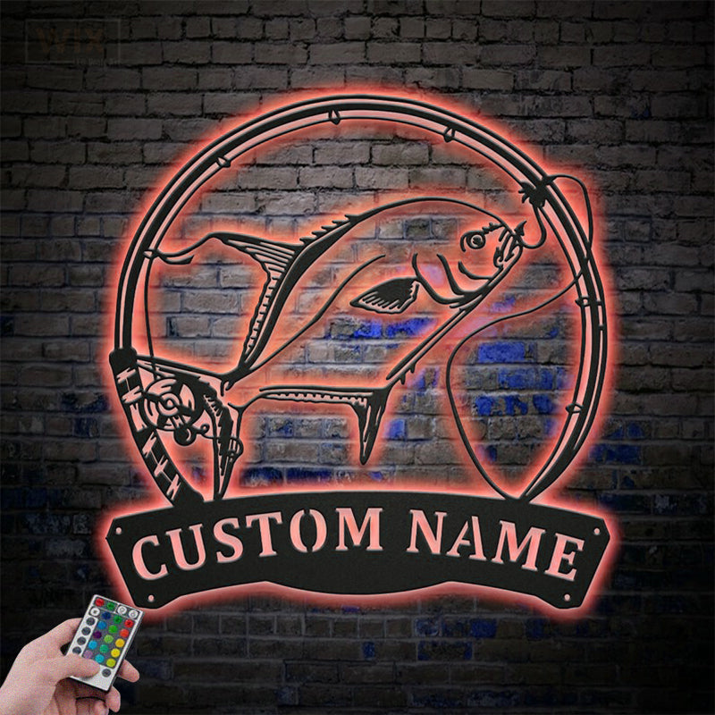 Fishing LED Metal Sign - Wix Decor