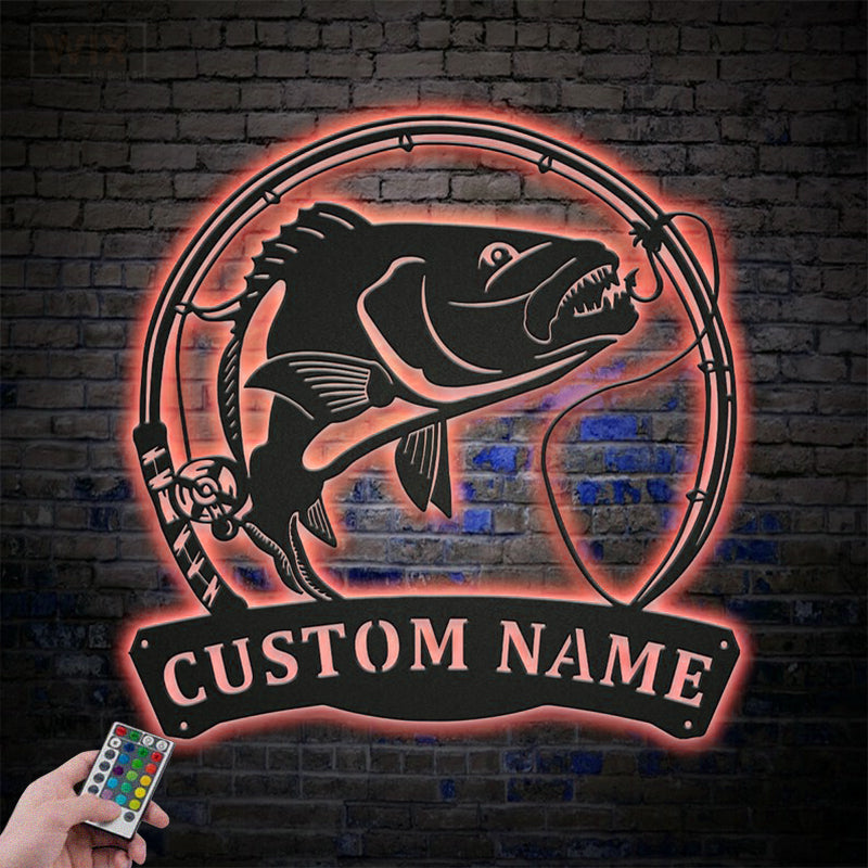 Fishing LED Metal Sign - Wix Decor
