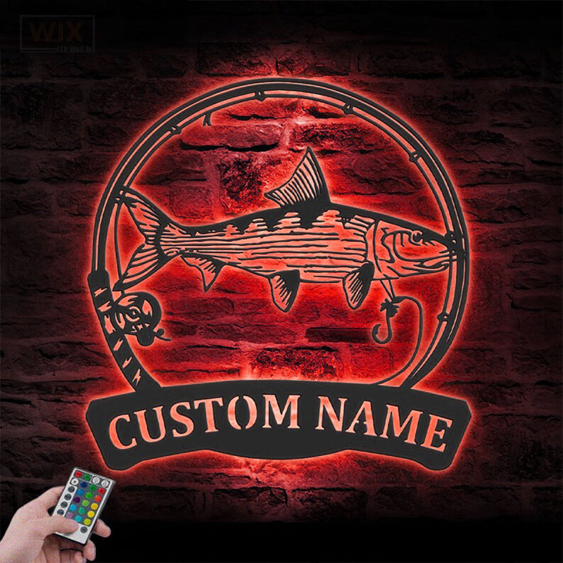 Fishing LED Metal Sign - Wix Decor