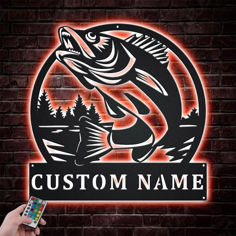 Fishing LED Metal Sign - Wix Decor