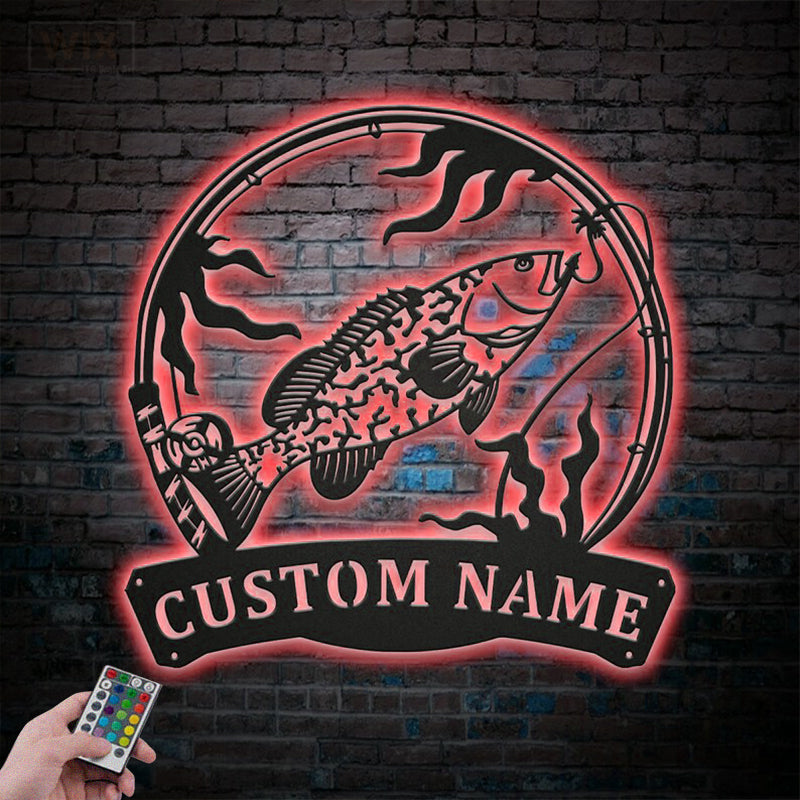 Fishing LED Metal Sign - Wix Decor