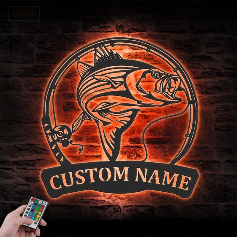 Fishing LED Metal Sign - Wix Decor