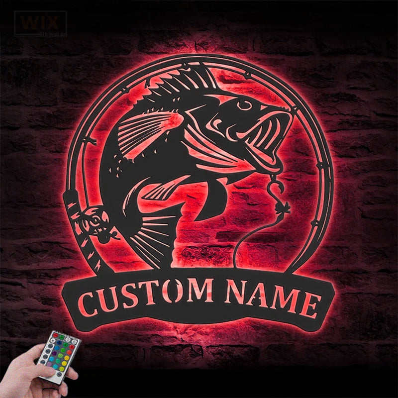 Fishing LED Metal Sign - Wix Decor