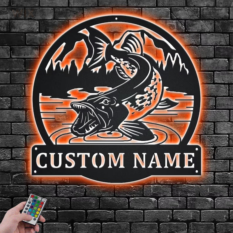 Fishing LED Metal Sign - Wix Decor