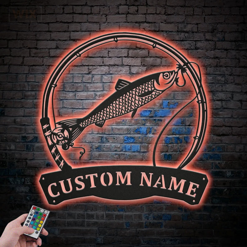 Fishing LED Metal Sign - Wix Decor