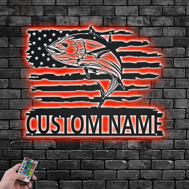 Fishing LED Metal Sign - Wix Decor