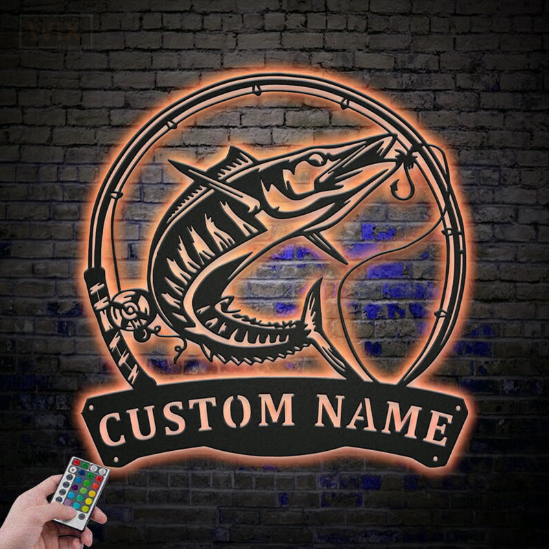 Fishing LED Metal Sign - Wix Decor